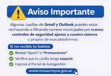 Información sobre la recepción de correos electrónicos municipales
