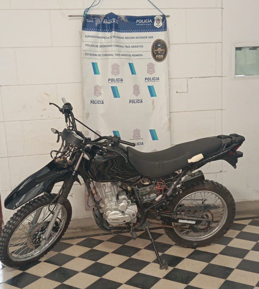 Recuperan una moto robada tras un rápido operativo policial