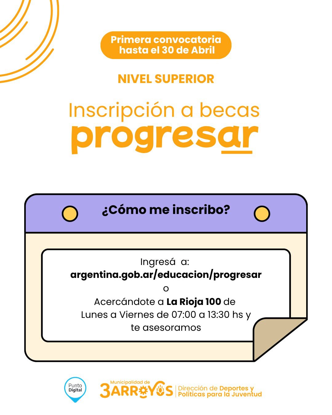 Inscripciones abiertas: Progresar superior