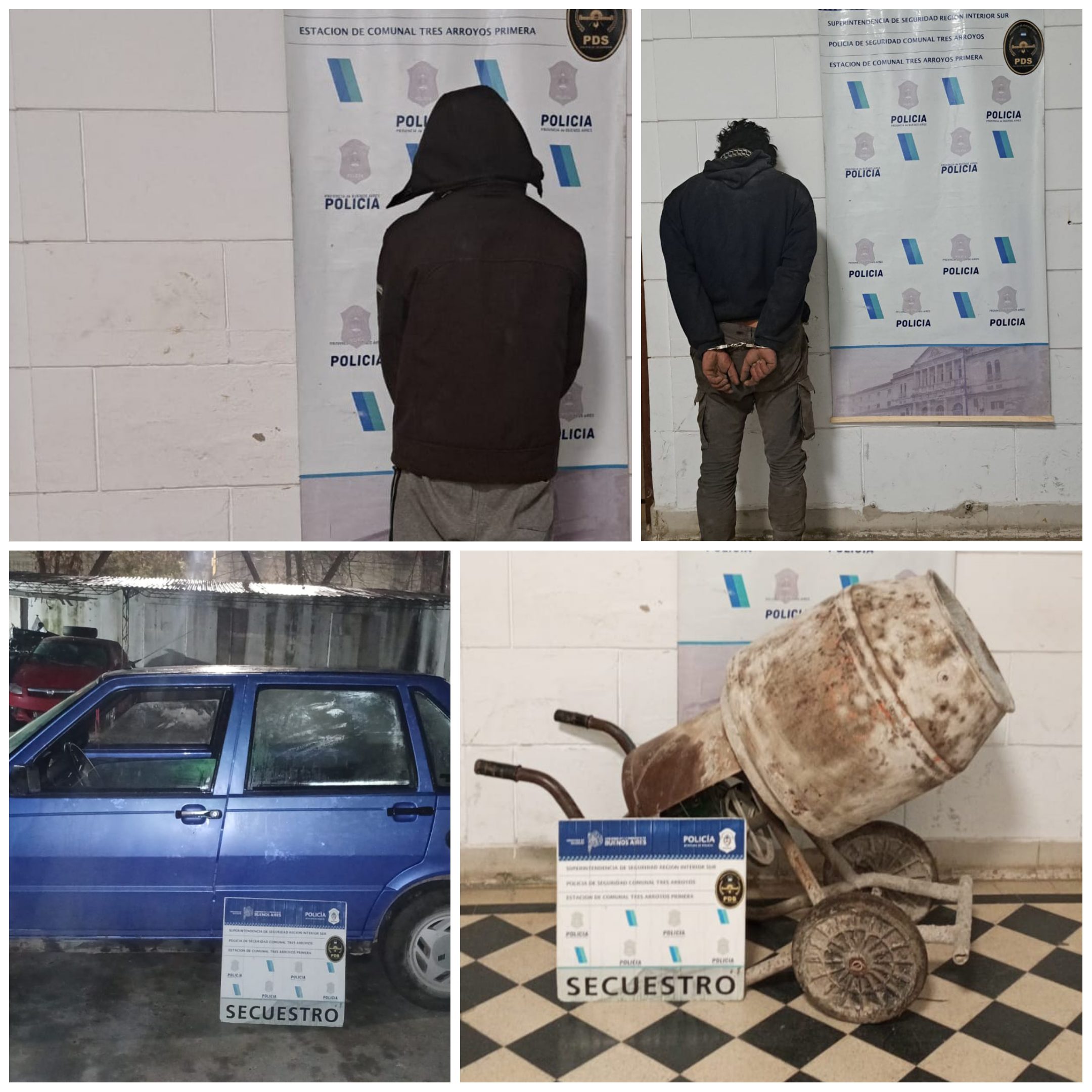 Robaron una hormigonera, fueron interceptados por la Policía y terminaron aprehendidos